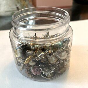 Assorted Vintage & Modern Costume Jewelry Stud Earrings Lot In Jar